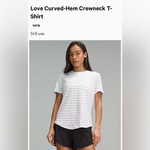 NEW with tags Lululemon Love Crewneck Curved-Hem Striped T Shirt Size 8